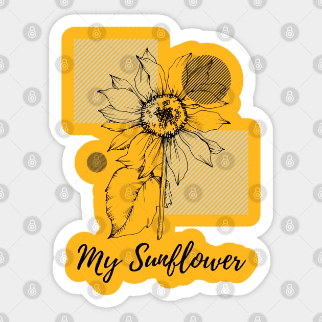 Flower - My sunflower Sticker by JunThara